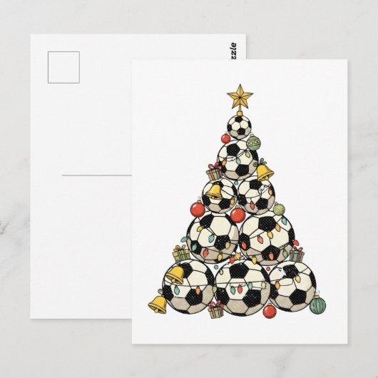 Voetbal Kerstboom Briefkaart (Voorkant / Achterkant)