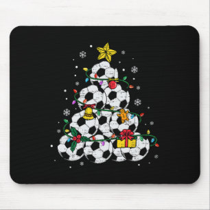 Voetbal Kerstboom Hoed Kerstman Xmas Sport Heren Muismat