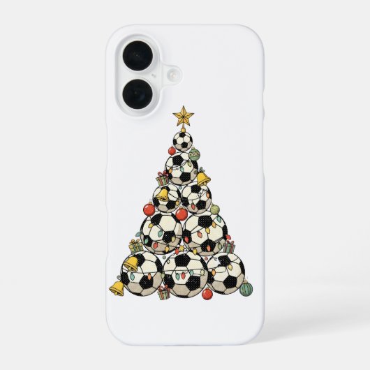 Voetbal Kerstboom iPhone 16 Hoesje (Achterkant)
