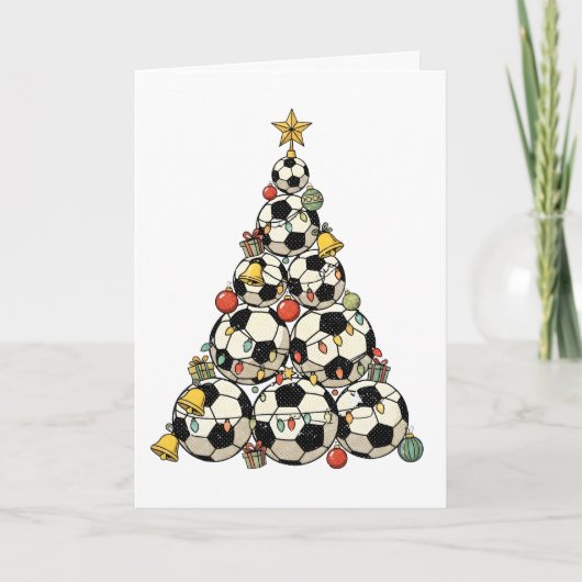 Voetbal Kerstboom Kaart (Voorkant)