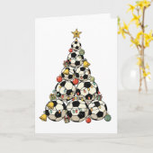 Voetbal Kerstboom Kaart (Gele Bloem)