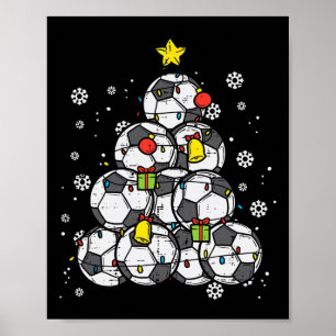 Voetbal Kerstboom Kerst Speler Jongens Meisjes Man Poster