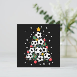 Voetbal Kerstboom Kerst Speler Sportliefhebber Feestdagenkaart