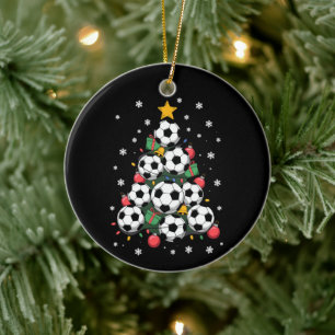 Voetbal Kerstboom Kerst Speler Sportliefhebber Keramisch Ornament