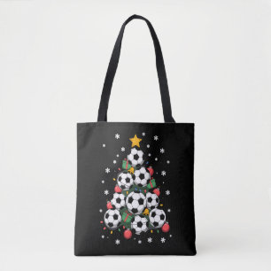 Voetbal Kerstboom Kerst Speler Sportliefhebber Tote Bag