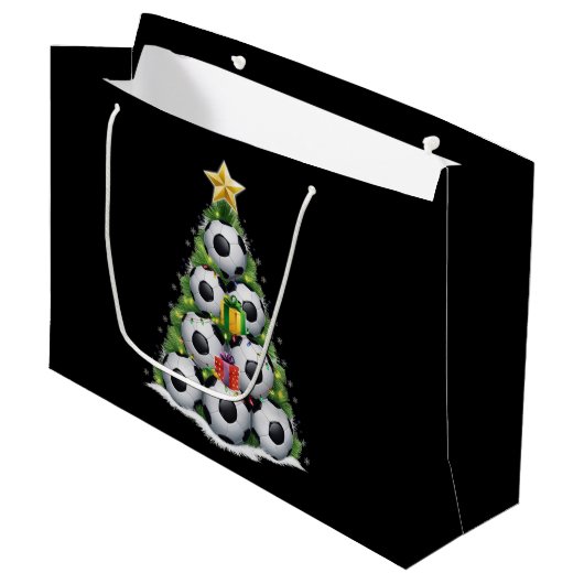 Voetbal Kerstboom Kerstman Speler Jongens Groot Cadeauzakje (Voorkant Gekanteld)