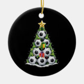 Voetbal Kerstboom Kerstman Speler Jongens Keramisch Ornament (Voorkant)