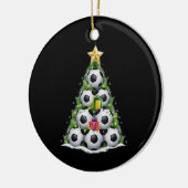 Voetbal Kerstboom Kerstman Speler Jongens Keramisch Ornament (Links)
