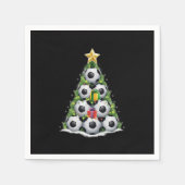 Voetbal Kerstboom Kerstman Speler Jongens Servet (Voorkant)