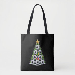 Voetbal Kerstboom Kerstman Speler Jongens Tote Bag