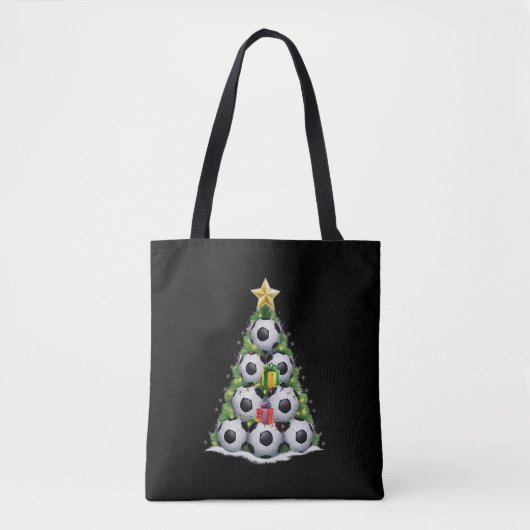 Voetbal Kerstboom Kerstman Speler Jongens Tote Bag (Voorkant)
