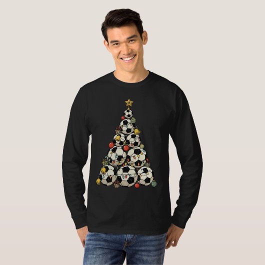 Voetbal Kerstboom T-shirt (Voorkant volledig)
