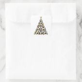 Voetbal Kerstboom Vierkante Sticker (Tas)