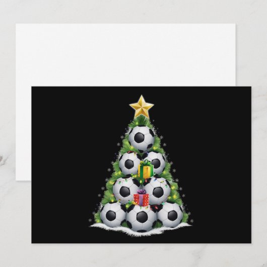 Voetbal Kerstboom Xmas Speler Jongens Feestdagenkaart (Voorkant / Achterkant)