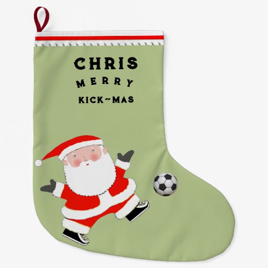 Voetbal Kerstcadeau Grote Kerstsok (Voorkant)