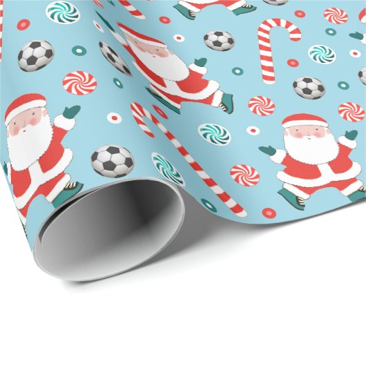 Voetbal Kerstcadeau Inpakpapier (Rol Hoek)