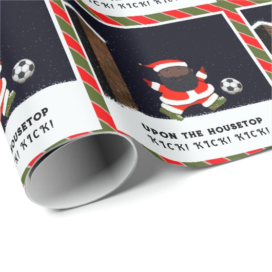 Voetbal Kerstcadeau Inpakpapier (Rol Hoek)