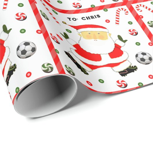 Voetbal Kerstcadeau inpakpapier (Rol Hoek)