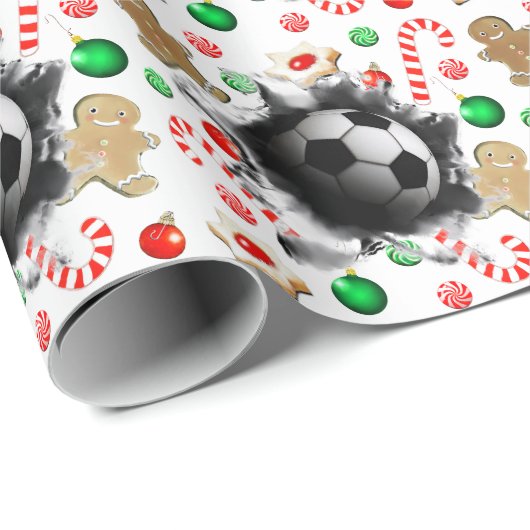 Voetbal Kerstcadeau Inpakpapier (Rol Hoek)