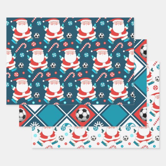 Voetbal Kerstcadeau Inpakpapier Vel (Set)