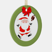 Voetbal Kerstcadeau Keramisch Ornament (Rechts)