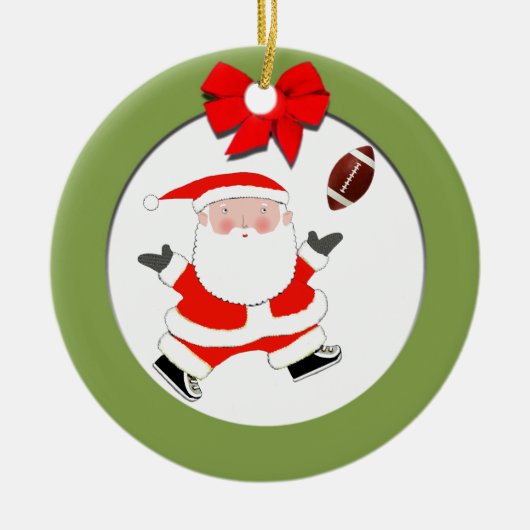Voetbal Kerstcadeau Keramisch Ornament (Voorkant)