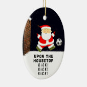 Voetbal Kerstcadeau Keramisch Ornament (Rechts)