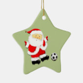 Voetbal Kerstcadeau Keramisch Ornament (Rechts)