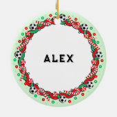 Voetbal Kerstcadeau Keramische Versiering Keramisch Ornament (Achterkant)