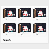 Voetbal Kerstcadeau-labels Vierkante Sticker (Vel)