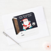 Voetbal Kerstcadeau-labels Vierkante Sticker (Envelop)