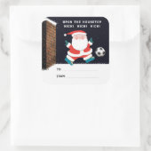 Voetbal Kerstcadeau-labels Vierkante Sticker (Tas)