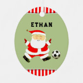 Voetbal Kerstcadeau Metalen Ornament (Voorkant)