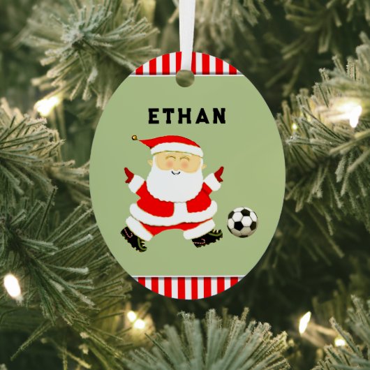 Voetbal Kerstcadeau Metalen Ornament (Insitu)