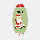 Voetbal Kerstcadeau Metalen Ornament (Voorkant links)