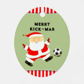 Voetbal Kerstcadeau Metalen Ornament (Achterkant)