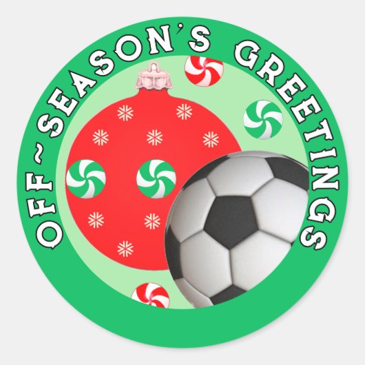 Voetbal Kerstcadeau Stickers (Voorkant)