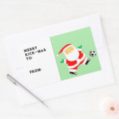 Voetbal Kerstcadeau Tag Rechthoekige Sticker (Envelop)