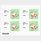 Voetbal Kerstcadeau Tag Rechthoekige Sticker (Vel)