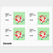 Voetbal Kerstcadeau Tag Rechthoekige Sticker (Vel)