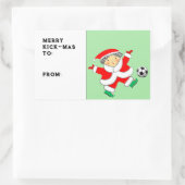 Voetbal Kerstcadeau Tag Rechthoekige Sticker (Tas)