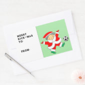 Voetbal Kerstcadeau Tag Rechthoekige Sticker (Envelop)