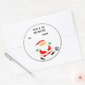 Voetbal Kerstcadeau Tags Ronde Sticker (Envelop)