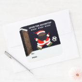 Voetbal Kerstcadeau Tags Vierkante Sticker (Envelop)