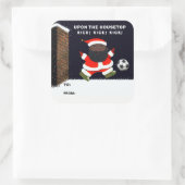 Voetbal Kerstcadeau Tags Vierkante Sticker (Tas)
