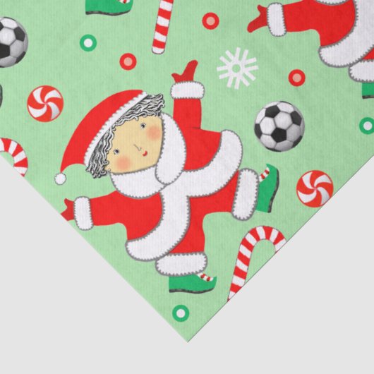 Voetbal Kerstcadeau Tissuepapier (Detail)
