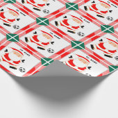 Voetbal Kerstcadeau van de Kerstman Cadeaupapier (Hoek)