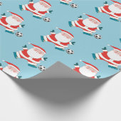 Voetbal kerstcadeaupapier cadeaupapier (Hoek)