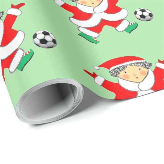 Voetbal kerstcadeaupapier cadeaupapier (Rol Hoek)