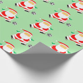 Voetbal kerstcadeaupapier cadeaupapier (Hoek)